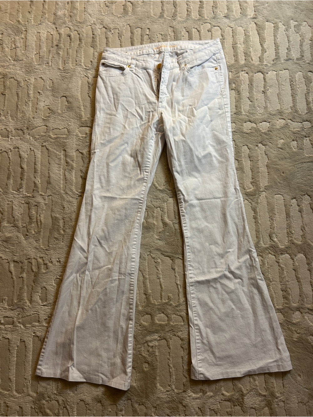 Michael Kors Men's White Bootcut Denim Jeans - Flared Leg